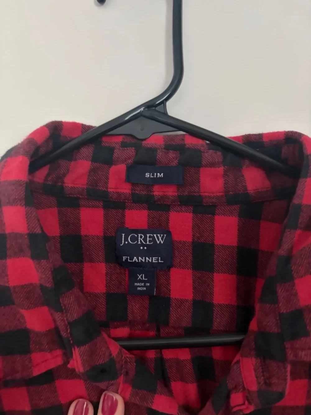 J Crew Slim Fit Men's Flannel Long Sleeve - XL - Buffalo Check